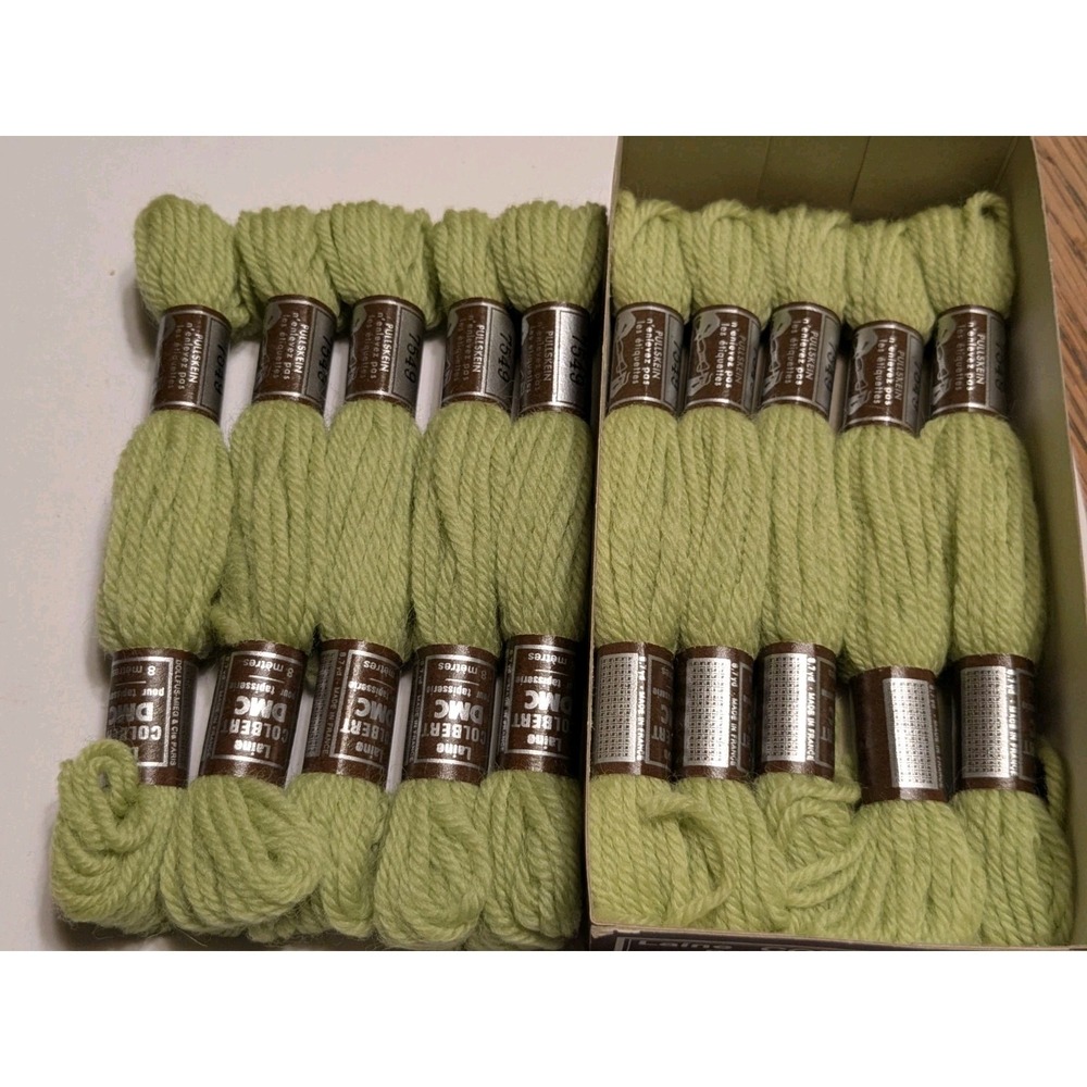 10 Skeins Laine Colbert Tapisserie DMC 100% Wool 8 Meters ea #7549 Light Moss Gr